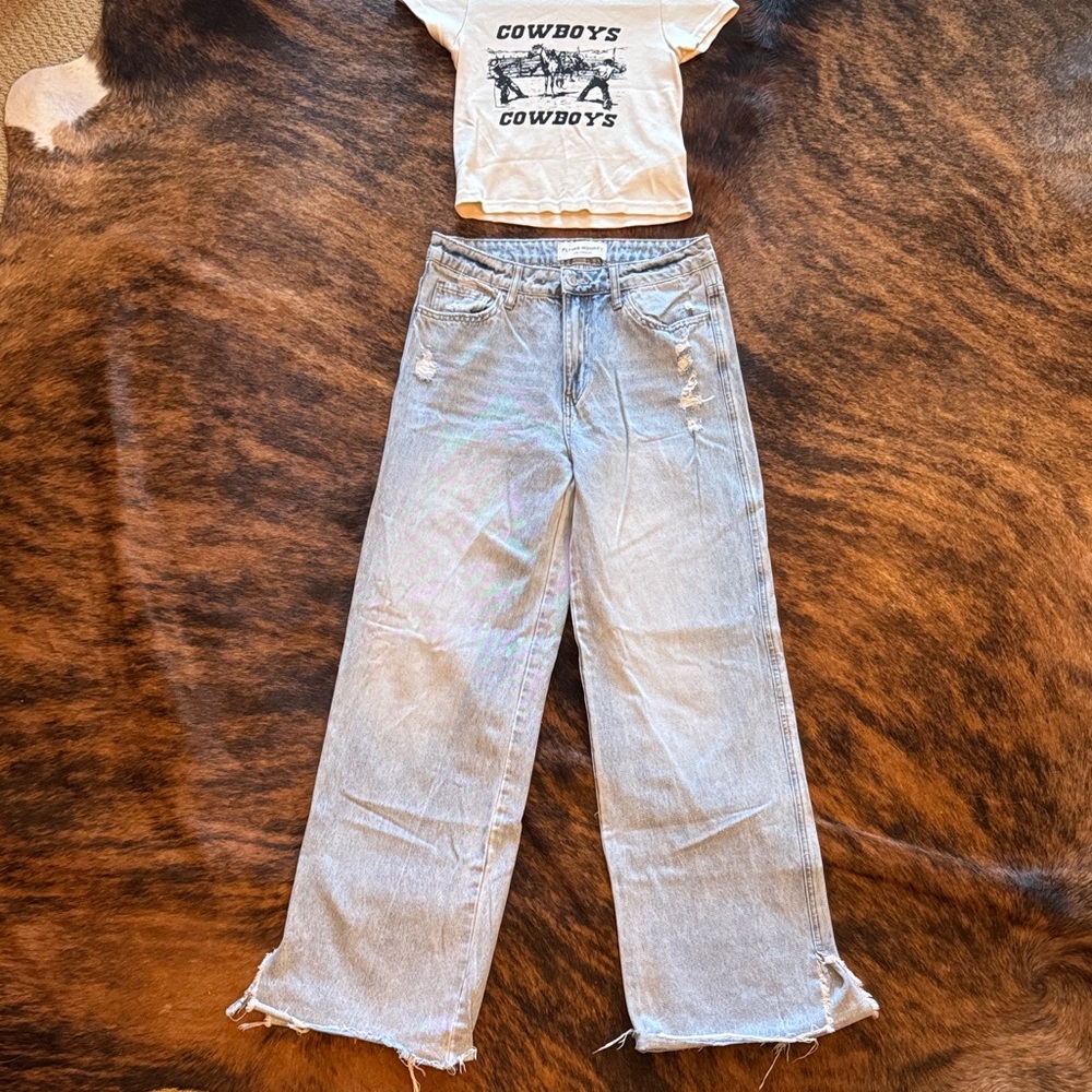Flying Monkey Light Wash Wide Leg Jeans